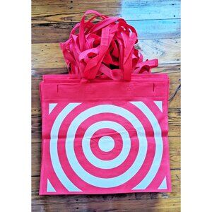 LOT OF 20 Reusable Red Bullseye Target Shopping Tote Bags 15x17